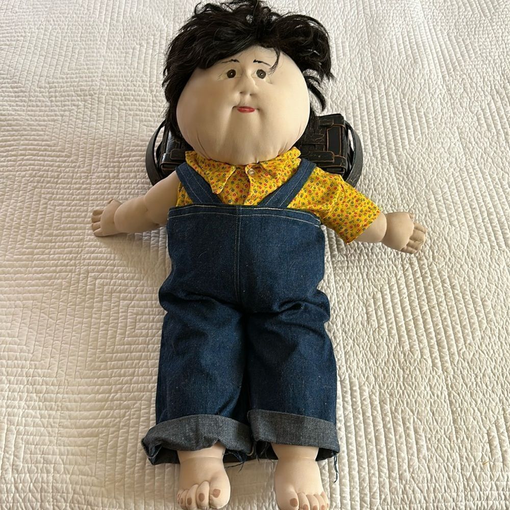 Doll Hand Crafted Realistic Farm Kid Handmade Clothes Overalls